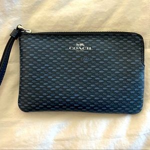 Coach black and blue wristlet